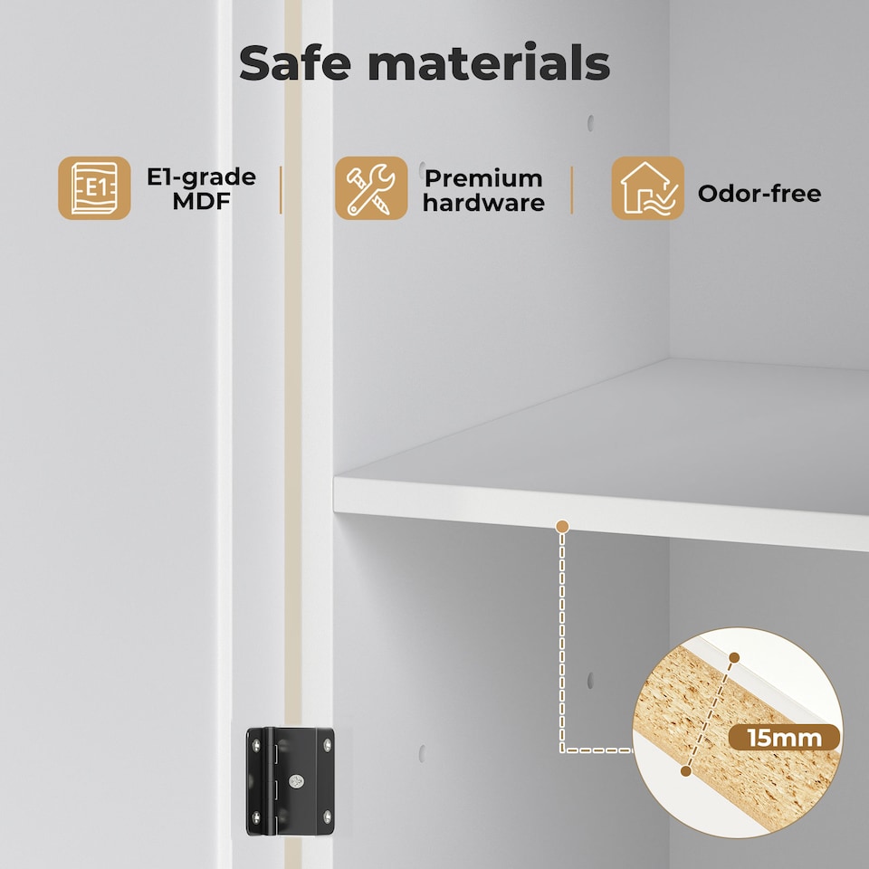 image 1 of Levede Wall Cabinet Hanging Kitchen Cupboard Bathroom Storage Organiser White