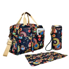 Baby Changing Bag with Bottle Holder and Changing Mat - Navy