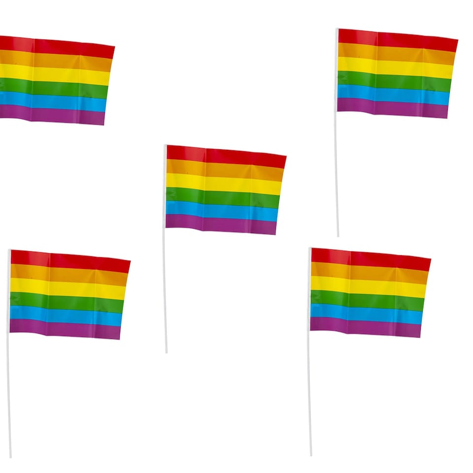 image 1 of PMS Rainbow Pride Flag 30 x 20 cm - LGBT Rainbow Stripes