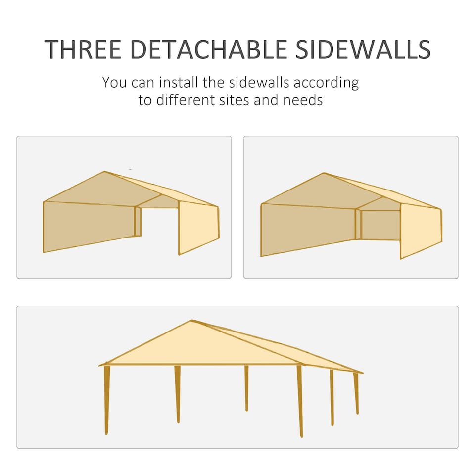 image 1 of Outsunny 6m x 3m Garden Gazebo Marquee Canopy Party Tent Canopy Patio Dark Grey