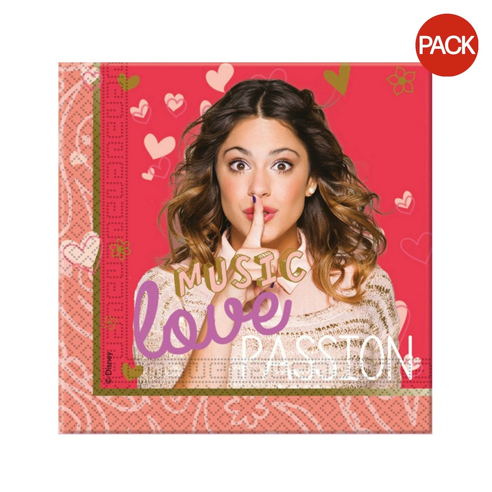Violetta Music Passion Napkins (Pack of 20) - Multicoloured - One Size