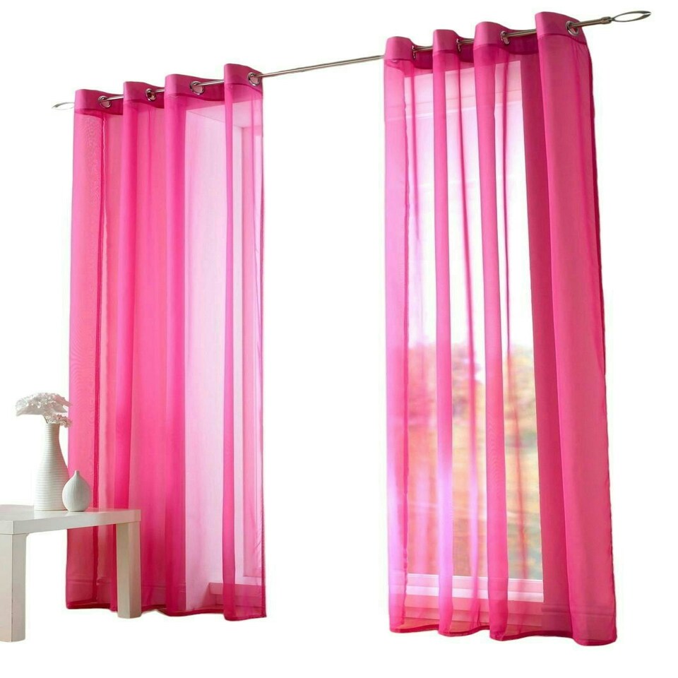 image 1 of Voile Panel - Ring Top - Cerise - 145cm x 137cm