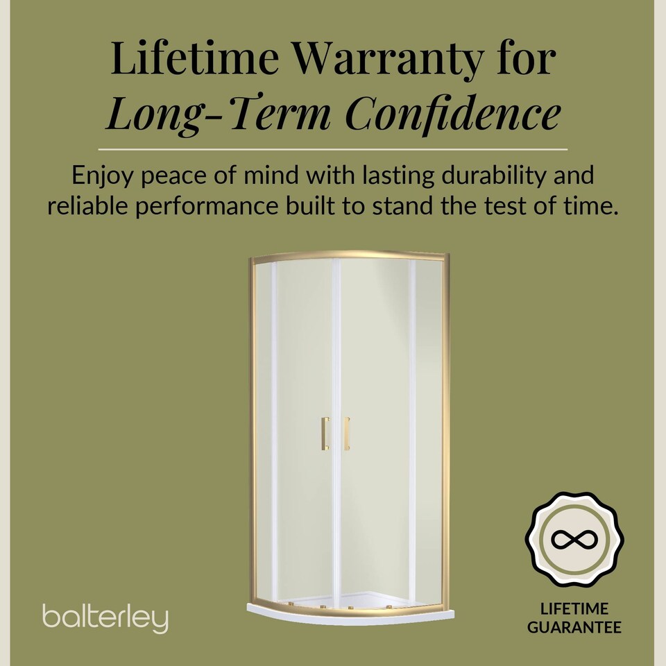 image 1 of 6mm Glass Quadrant Shower Enclosure 1900 x 800 x 800mm Brushed Brass | Copper | Brushed Brass | 1