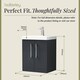 image 5 of Balterley Modern Bathroom 2 Soft Close Door Wall Hung Vanity Unit & Rectangular Mid-Edge Basin | Grey | Soft Black