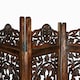 image 3 of 4 Panel Heavy Duty Carved  Screen Wooden Lotus Design Room Divider Dark Brown 200 x 180 cm | Brown | Dark Brown | 200 x 180 cm