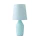 image 1 of ValueLights Arlo Duck Egg Blue Ceramic Table Lamp with Blue Shade