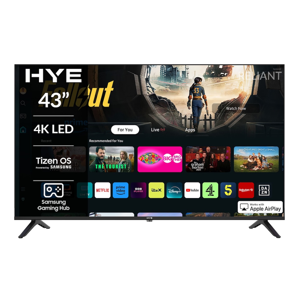 image 1 of HYE 43" Inch 4K LED Tizen OS WiFi Frameless Smart TV - 43UHDS2008