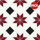 image 1 of Fine Decor Floorpops Floor Tiles (Pack of 10) - Black/White/Red - One Size Black | One Size