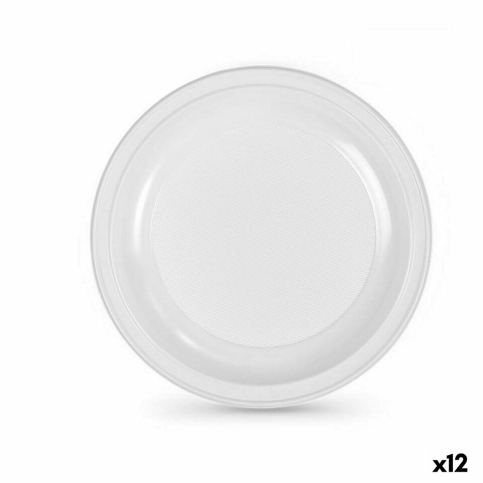 image 1 of Set of reusable plates Algon White Plastic 28 x 28 x 2 cm (24 Units) N/A
