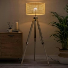 ValueLights Clipper Scandi Brown Floor Lamp Brown Shade