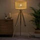 image 1 of ValueLights Clipper Scandi Brown Floor Lamp Brown Shade