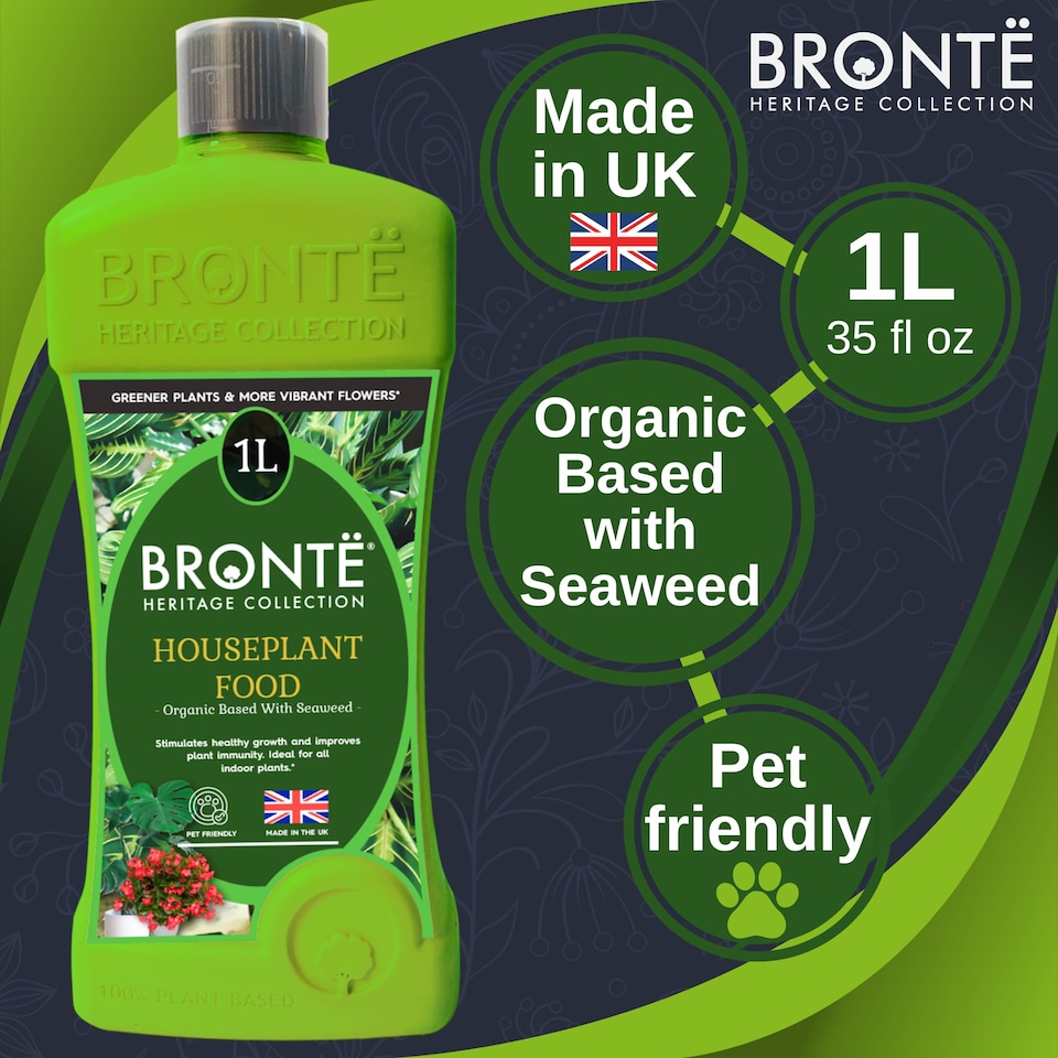 image 1 of Bronte Heritage Collection Concentrated Houseplant Food 1L Organic Seaweed-Enriched Liquid Fertiliser