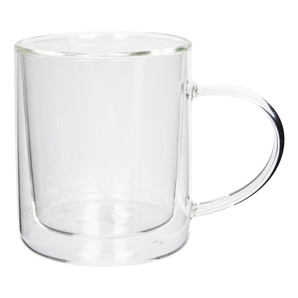 image 1 of Rink Drink Double-Walled Glass Mugs Set - 360ml - Pack of 2 | Clear | Clear