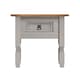 image 3 of Mercers Furniture Corona Grey Wax 1 Drawer Lamp Table Small Coffee Side Unit Solid Wood Pine Wooden Living Room with Mexican Styling