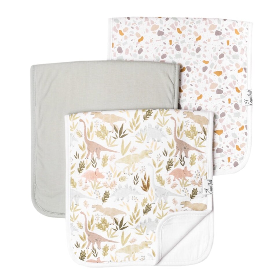 image 1 of Copper Pearl Premium Burp Cloths Rex 3Pk