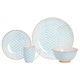 image 1 of Nicola Spring 24 Piece Hand-Printed Dinner Set - Blue