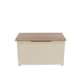 image 4 of Colorado Soft White Ottoman with Oak Veneer Lid - Storage Trunk for Living Room, Bedroom, or Hallway | White | Soft White | One Size | 1