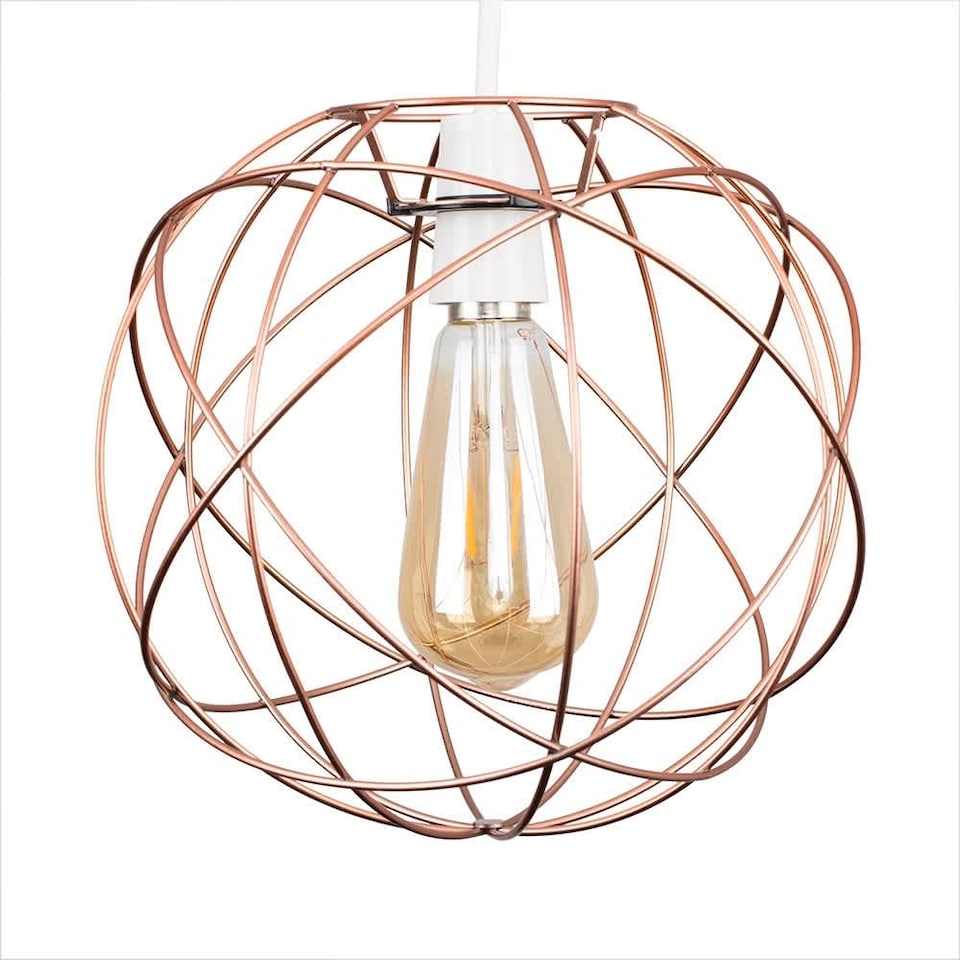 image 1 of ValueLights Rutherford Copper Ceiling Pendant Light Shade & Bulb | Copper