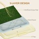image 3 of PawHut Dog Toilet Indoor w/ Artificial Grass, Grid Panel, Tray, 63 x 48.5cm