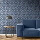 image 3 of Muriva Elixir Marble Wallpaper - Navy/Silver - 10m x 53cm Blue