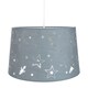image 2 of Fun Rockets and Stars Childrens/Kids Grey Cotton Bedroom Pendant or Lamp Shade | Grey | Grey | 1
