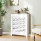 image 4 of HOMCOM Radiator Cover with Flip Drawer, Modern Cross Pattern MDF Cabinet Heater Cover with Top Shelf for Living Room, Bedroom, Hallway, 78W x 19D x 95.5H cm, White | White