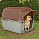 image 4 of Large Plastic Dog Kennel Outdoor Pet House Garden Shelter Weatherproof | Brown | Brown | S | 1