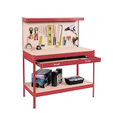 Red Workbench Heavy-Duty Steel Pegboard Drawer Red