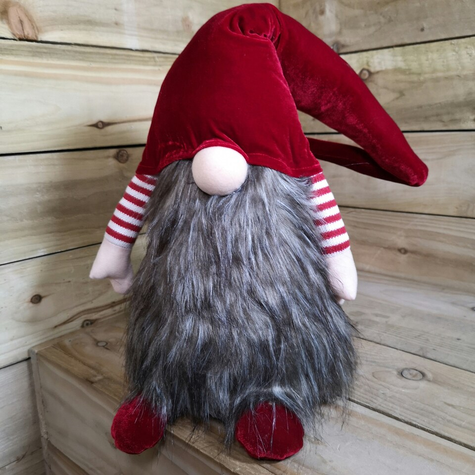 image 1 of 87cm Festive Christmas Gonk Decoration with Furry Body and Red Hat
