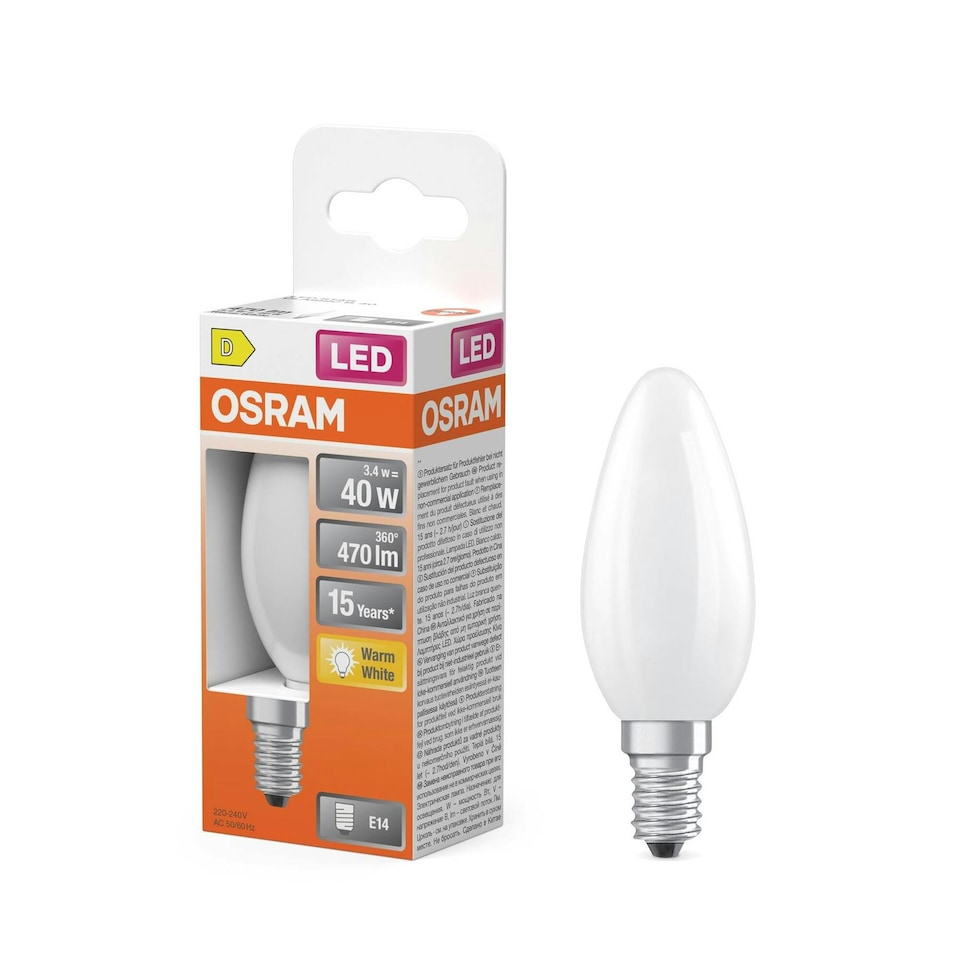 image 1 of OSRAM LED lamp Star candle shape B40 filament 6 pack