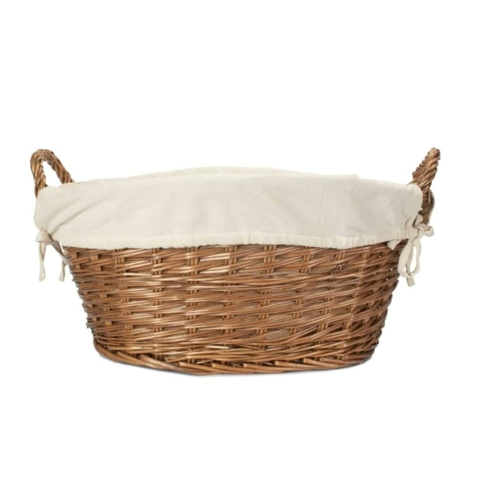 image 1 of Light Steamed Laundry Baskets with White Lining White | White