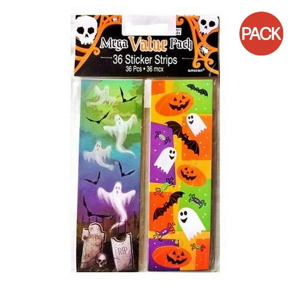 image 1 of Amscan Stripe Halloween Stickers (Pack of 36) - Multicoloured - One Size