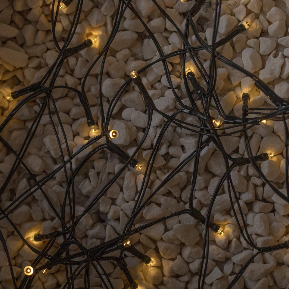 image 1 of 10m Solar Powered Outdoor Garden String Lights with 100 Warm White LEDs