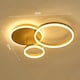 image 4 of Living and Home Triple-Ring LED Ceiling Light - Golden