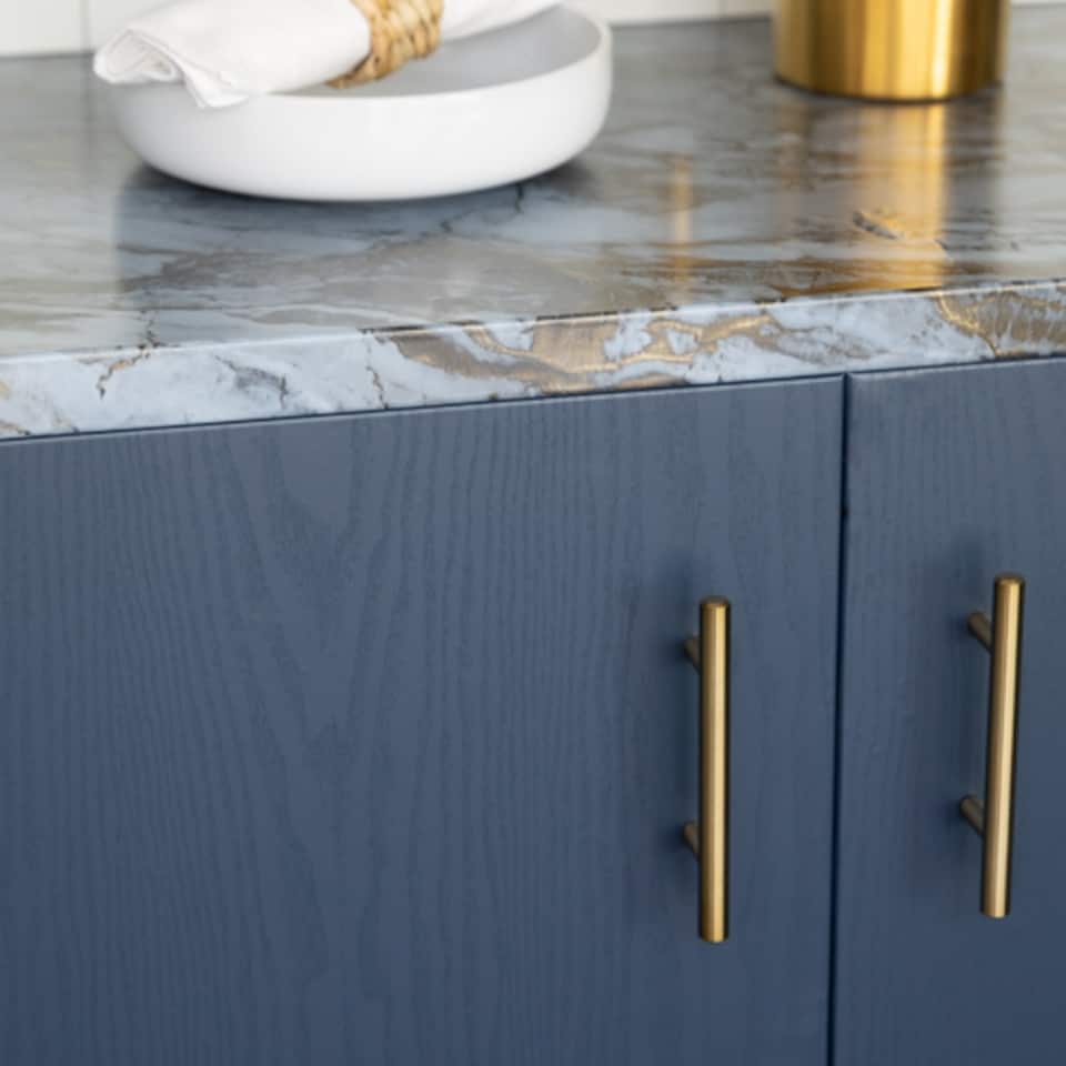 image 1 of Sticky Back Plastic Romeo Gold Marble Effect Kitchen Self-adhesive Vinyl Wrap for Cupboards, Doors and Worktops 67.5cm x 2m - d-c-fix