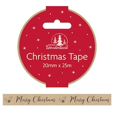 20mm x 25m Kraft Paper Christmas Tape