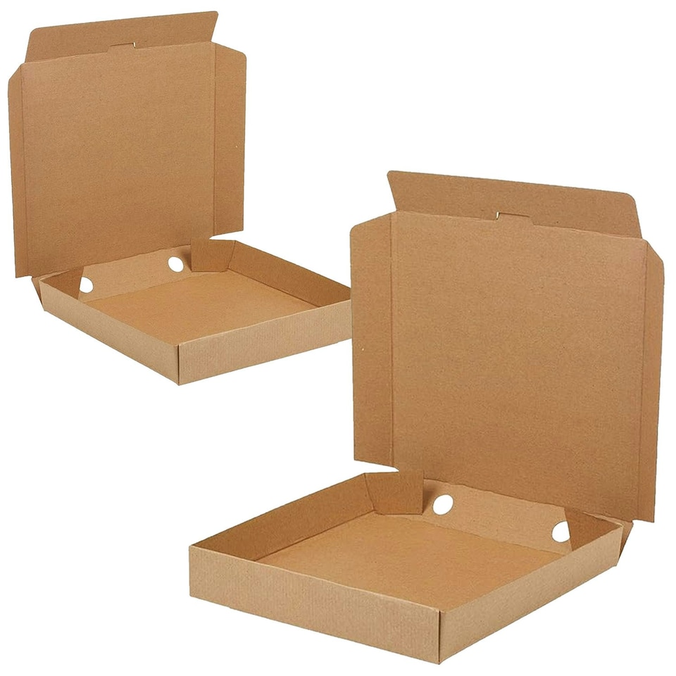 image 1 of 50 x 16" Pizza Boxes Plain Brown Postal Box Takeaway Style Boxes Brown