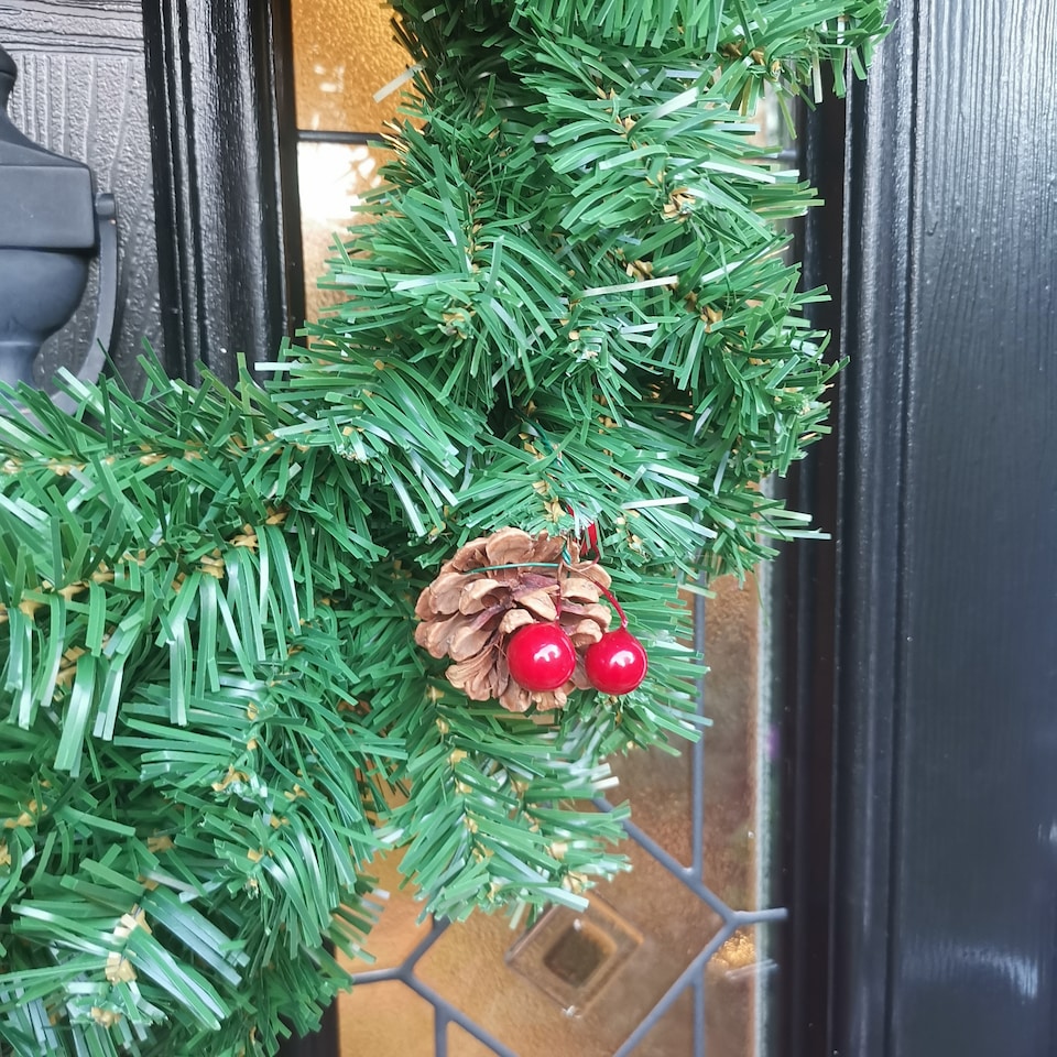 image 1 of 50cm Premier Christmas Wreath With Festive Berry and Cones
