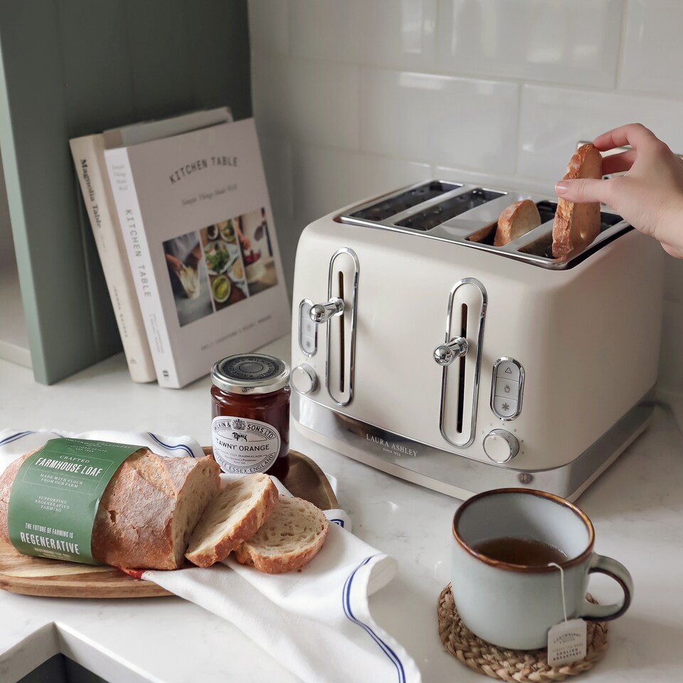 image 1 of Laura Ashley - Dove Grey 4 Slice Toaster - 7 Browning Levels - 1850W