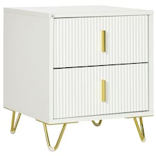 HOMCOM 2 Drawer Dresser, Chest of Drawers Storage Cabinet, White