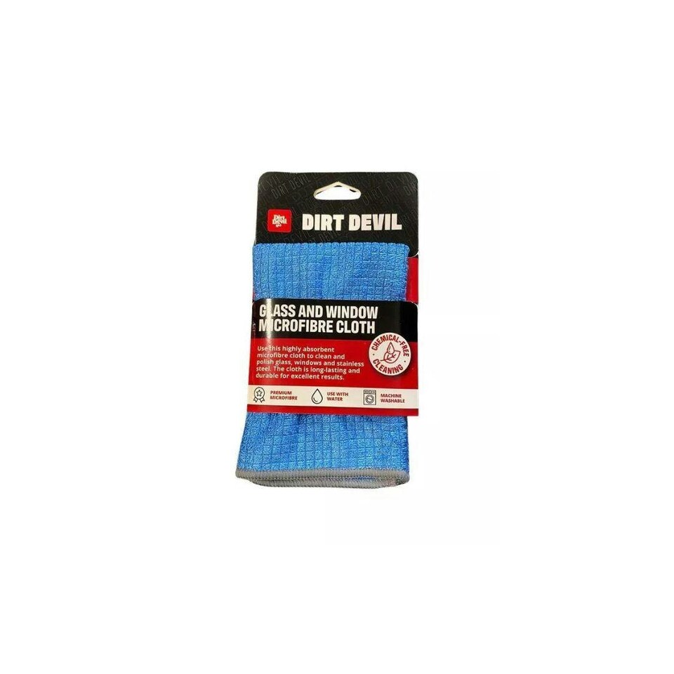 image 1 of Dirt Devil Glass and Window Microfibre Cloth 30 x 30 cm Blue Blue