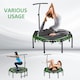 image 5 of HOMCOM Foldable Trampoline w/ Adjust Handle, Max Load 100 KG - Green