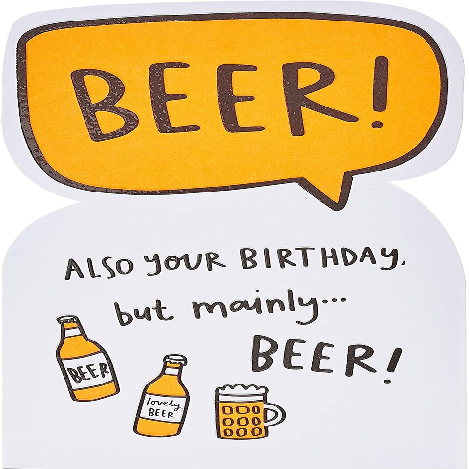 image 1 of Beer Celebrate Die Cut Design Funny Birthday Card