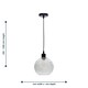 image 6 of Set of 2 Betchley - Clear Ribbed Glass Globe with Black Pendant Fittings | Clear | Clear | 2
