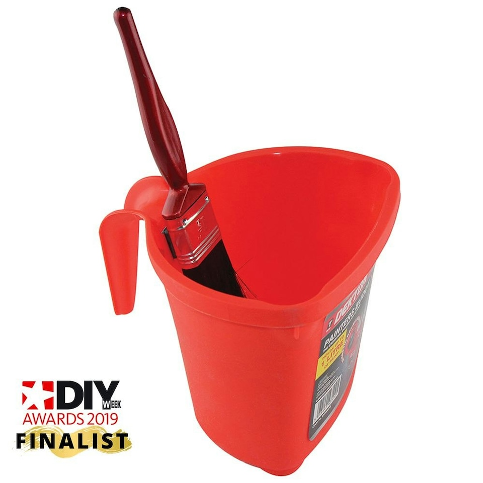 image 1 of Dekton Painters Buddy Decorate Paint Caddy Bucket Magnetic Brush Holder 1L
