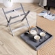 image 4 of Folding Butlers Side Table Portable Wooden Food Serving Tray | Grey