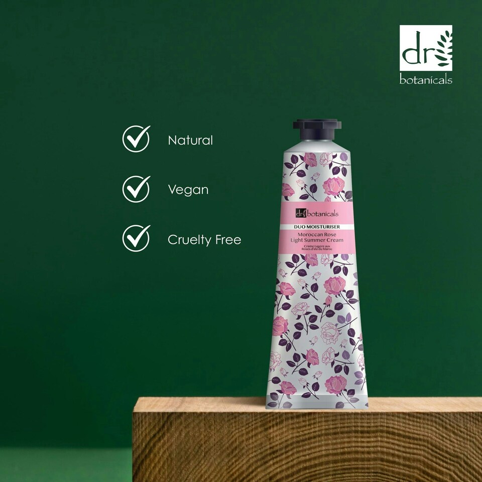 image 1 of Dr Botanicals Moroccan Rose Light Summer Cream 50ml Twin Value Savings Pack