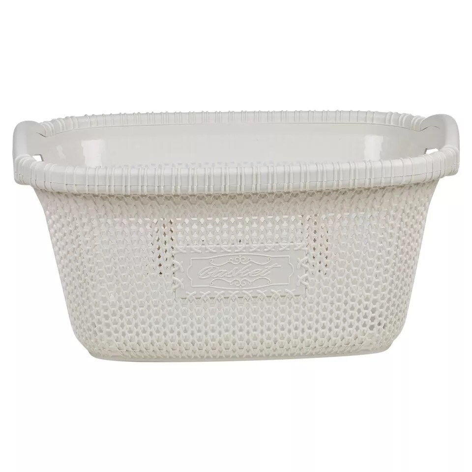 image 1 of 30L Violetta Laundry Baskets with Handles | White | 1