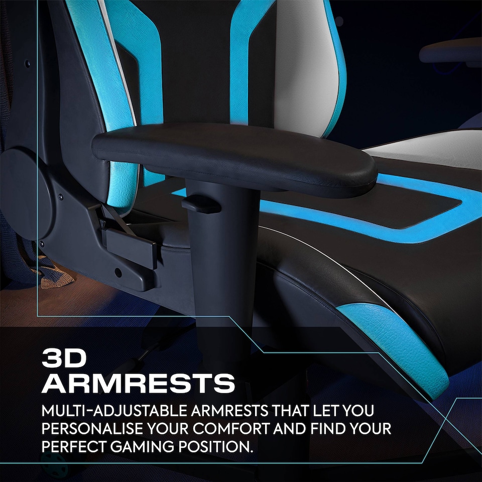 image 1 of Agility Compact Ergonomic PC Gaming Chair for Juniors - Black / Blue