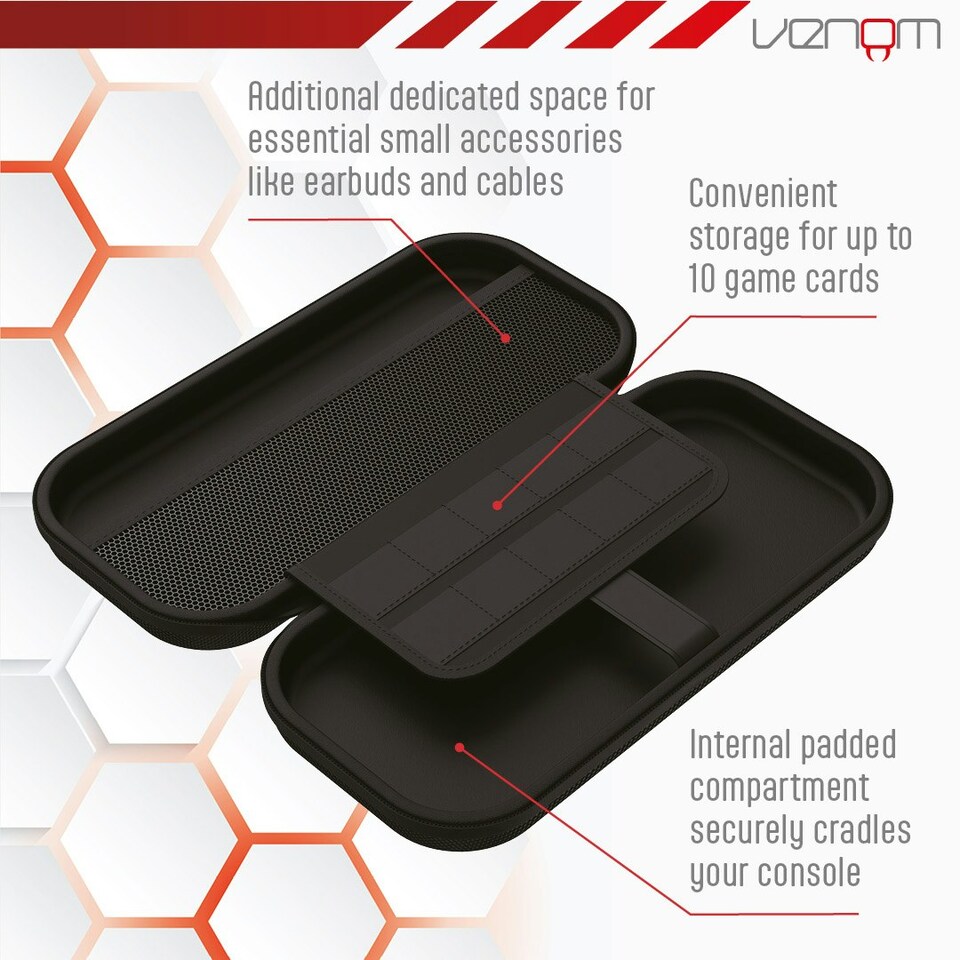 image 1 of Venom Nintendo Switch 2 Carry Case with Screen Protector Black